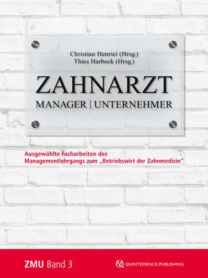 cover image of Zahnarzt / Manager / Unternehmer